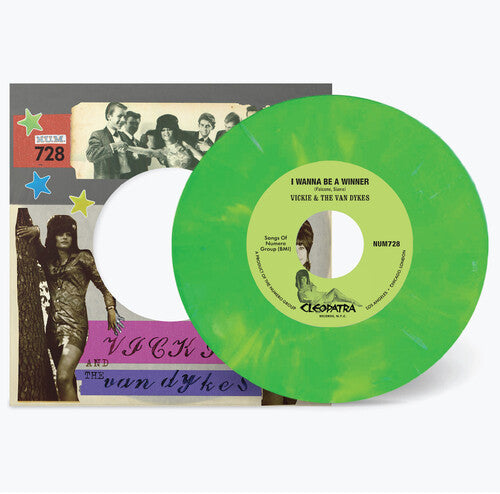 Vickie & the Van Dykes: I Wanna Be A Winner B/w Outcast - Peach/white - VINYL LP "VINYLBADGES"