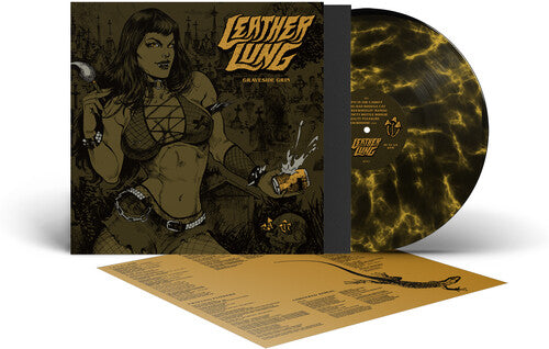 Leather Lung: Graveside Grin - Black & Yellow Marble - VINYL LP "VINYLBADGES"