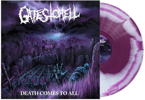 Gates to Hell: Death Comes to All - Purple/White Swirl - VINYL LP "VINYLBADGES"