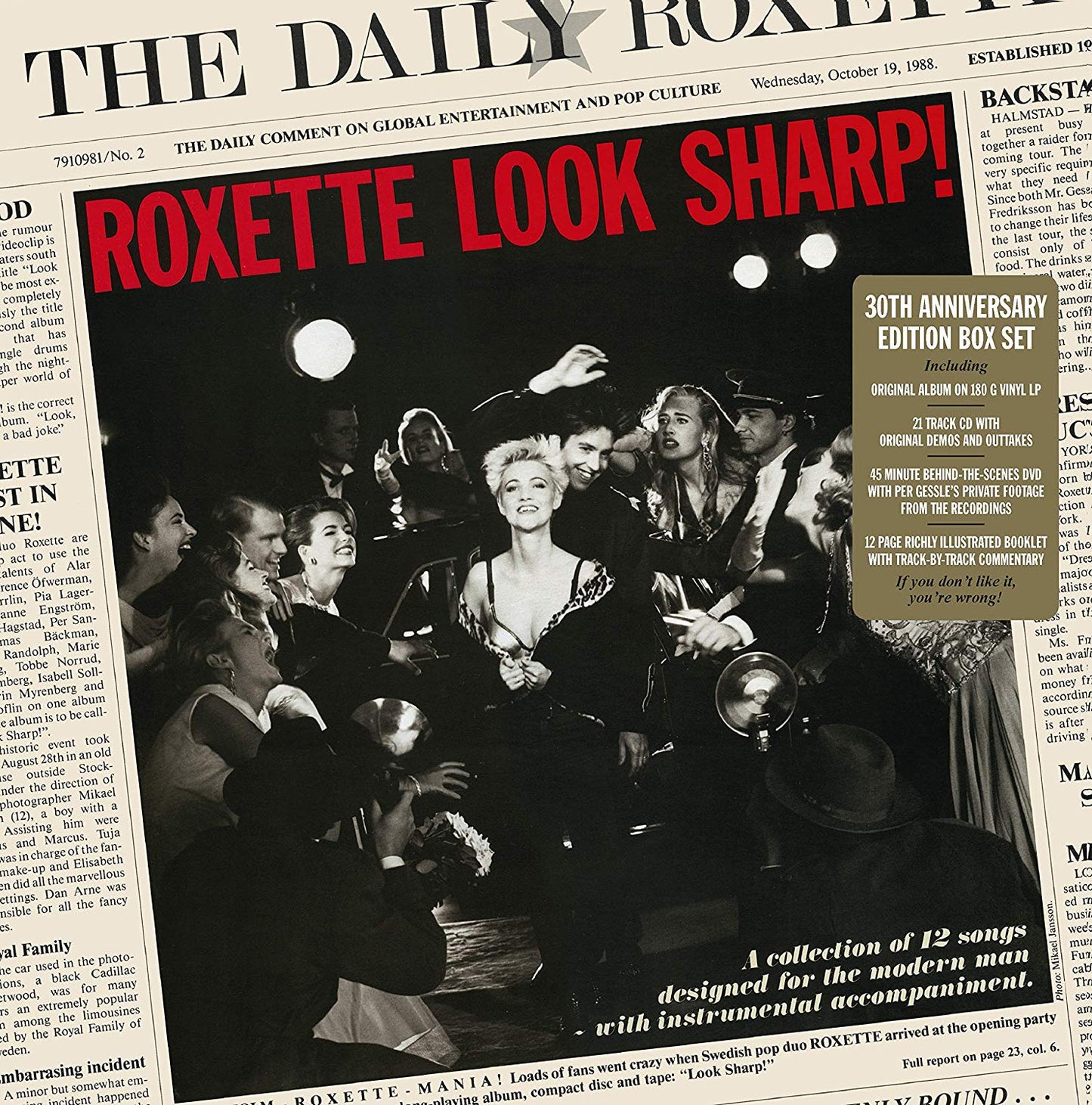Roxette Look Sharp 30th Anniversary Vinyl LP + CD + DVD Box Set New 2018 - VINYL LP "VINYLBADGES"