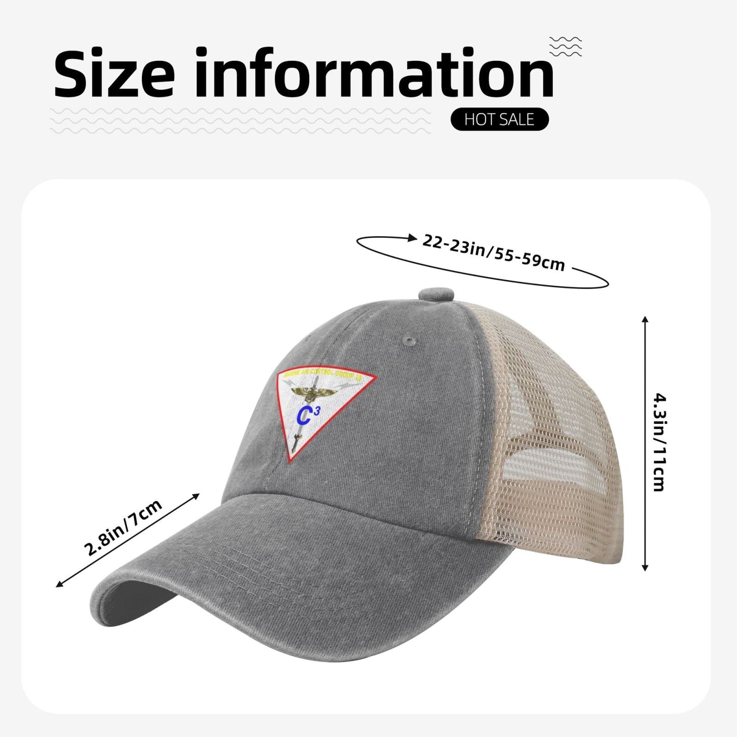 MACG 38 Insignia Printed unisex baseball cap adjustable grid baseball cap veteran gift