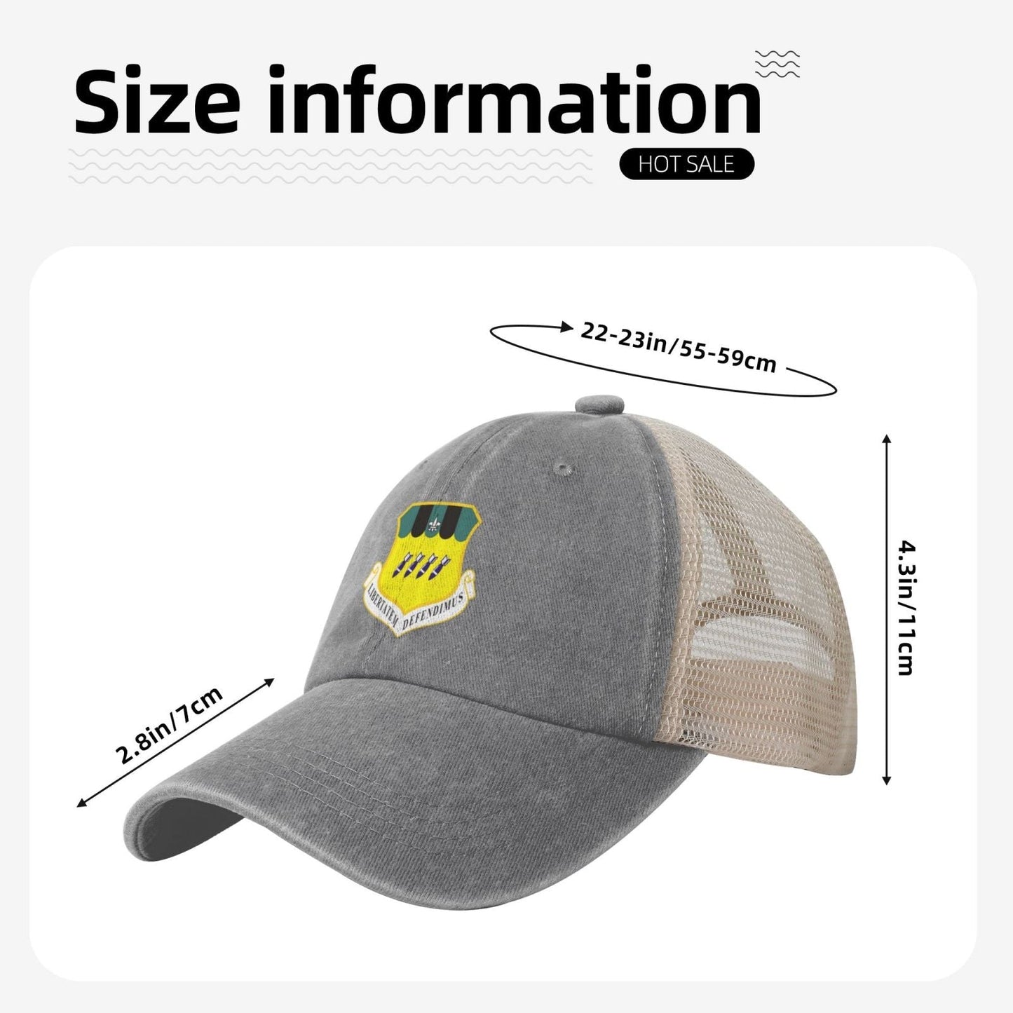 2d Bomb Wing Printed unisex baseball cap adjustable grid baseball cap veteran gift