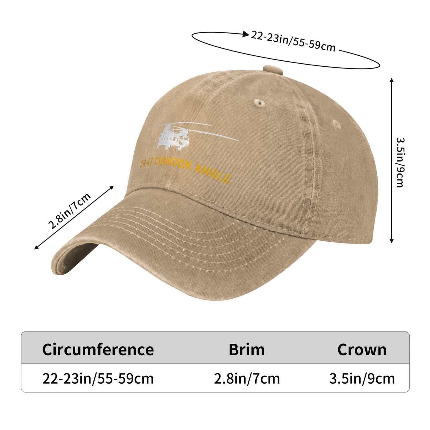 CH-47 Chinook Angle Printing unisex baseball cap adjustable hats Outdoor leisure hat veteran gift