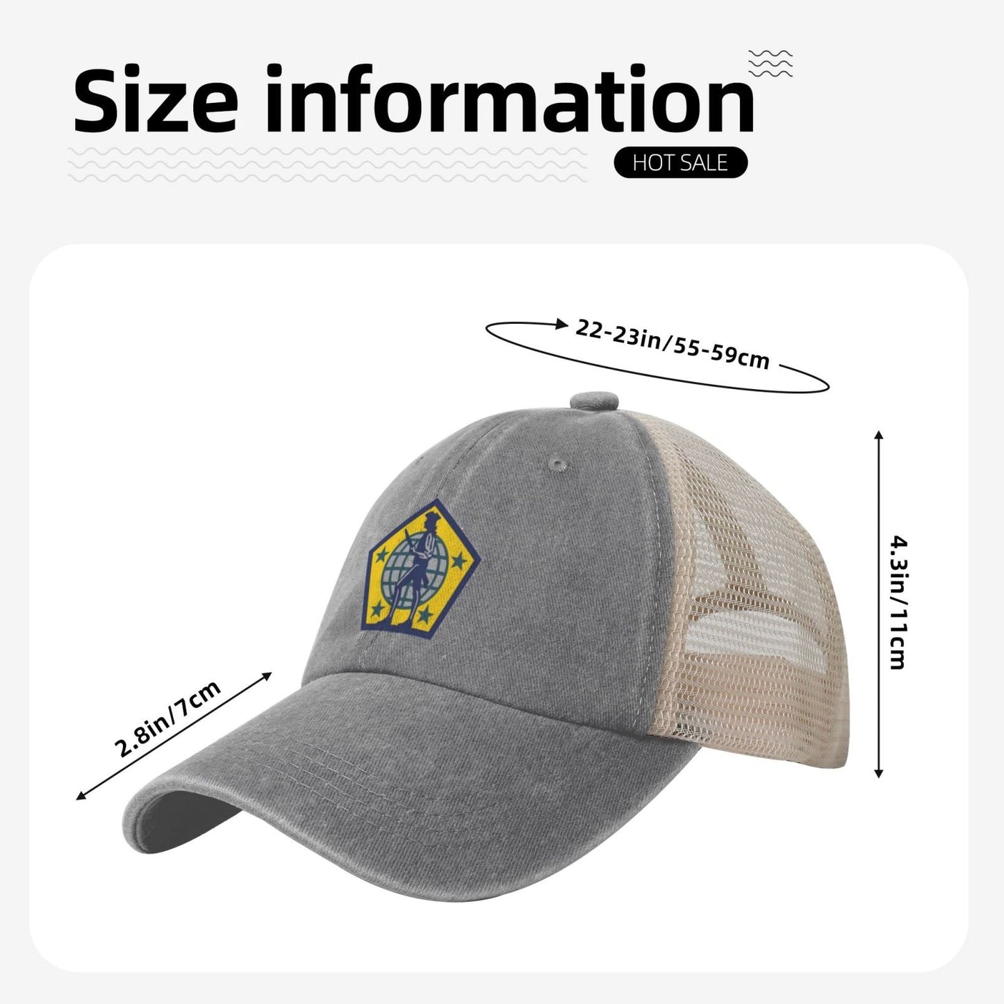 US Army HRC SSI Printed unisex baseball cap adjustable grid baseball cap veteran gift