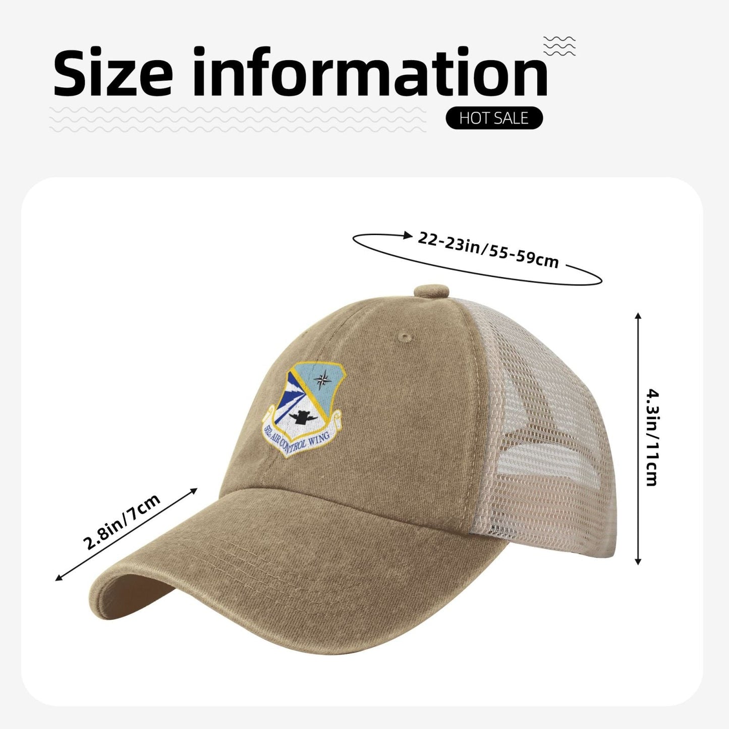 552d Air Control Wing Printed unisex baseball cap adjustable grid baseball cap veteran gift