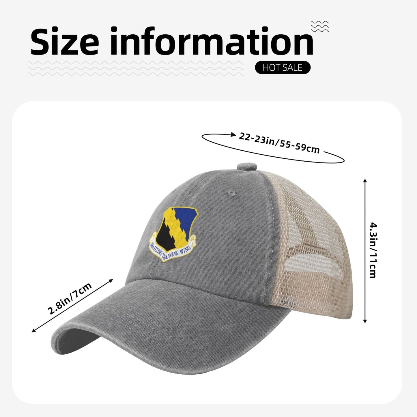 80th Flying Training Wing Printed unisex baseball cap adjustable grid baseball cap veteran gift