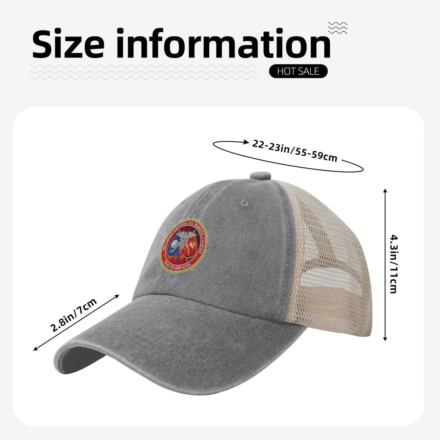 Health Services Printed unisex baseball cap adjustable grid baseball cap veteran gift