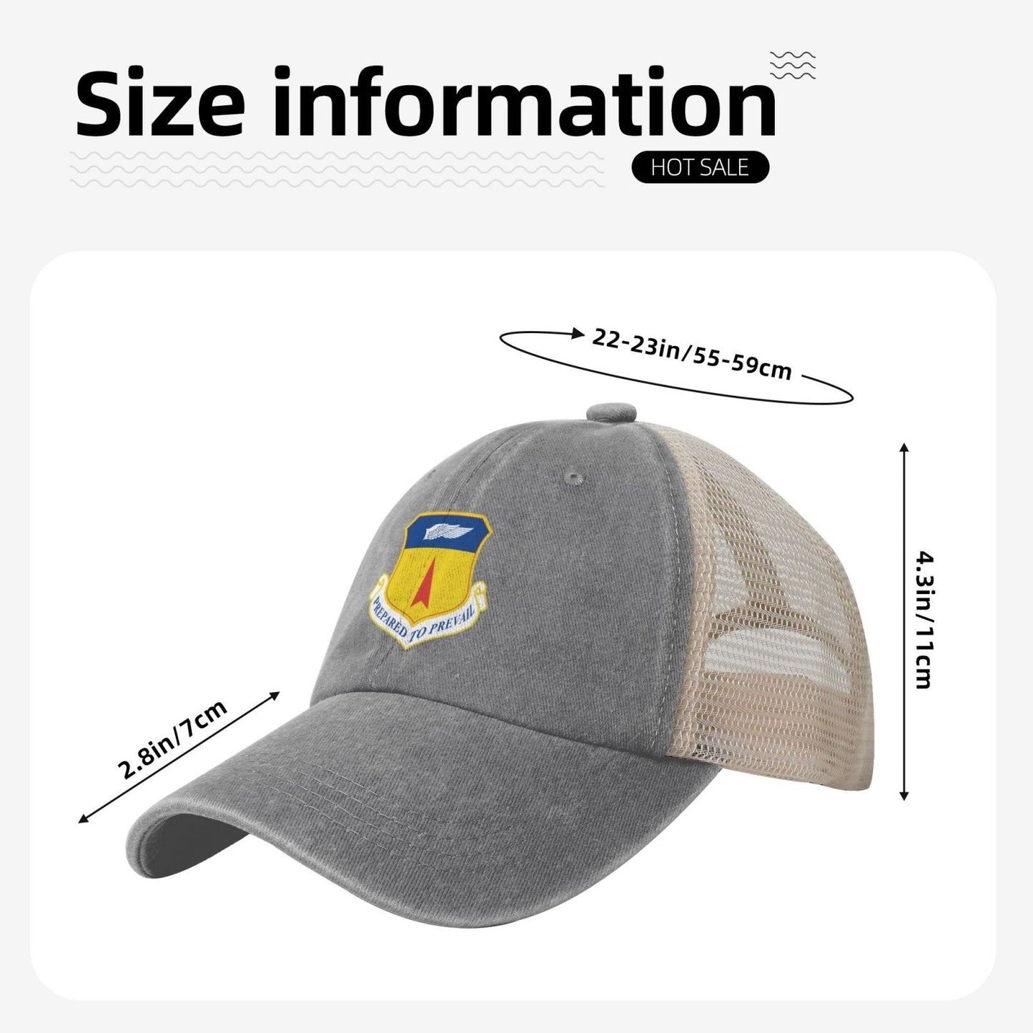 36th Wing Printed unisex baseball cap adjustable grid baseball cap veteran gift