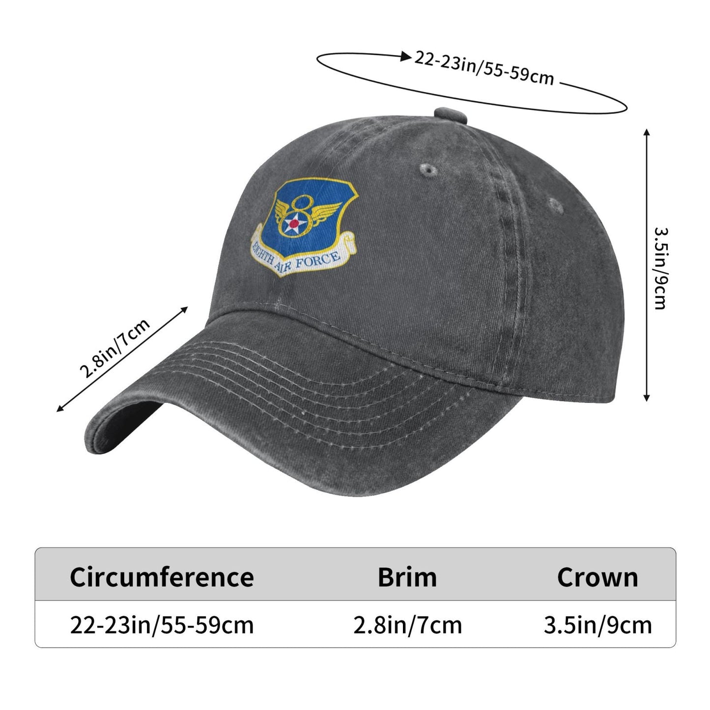Eighth Air Force-Emblem Printed unisex baseball cap adjustable cap veteran gift