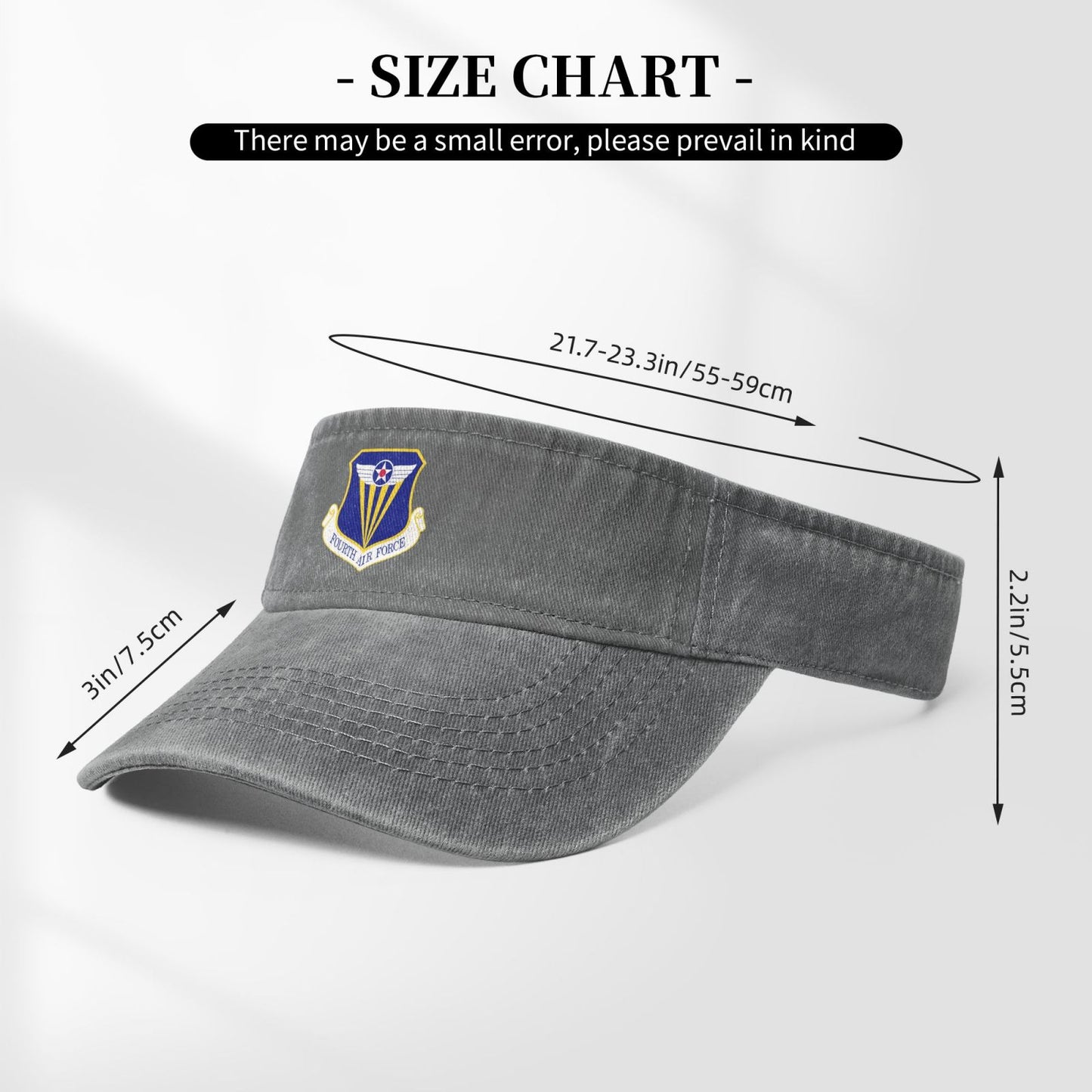 Fourth Air Force-Emblem Printing adjustable Empty Top Baseball Sun Cap unisex outdoor sport hat veterans gift