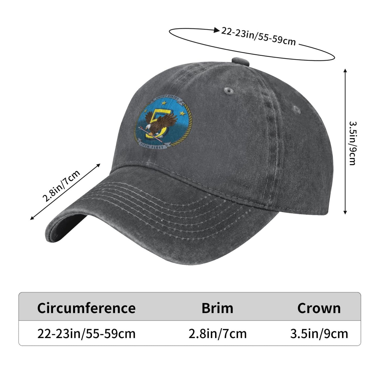 United States Fifth Fleet Insignia Printed unisex baseball cap adjustable cap veteran gift