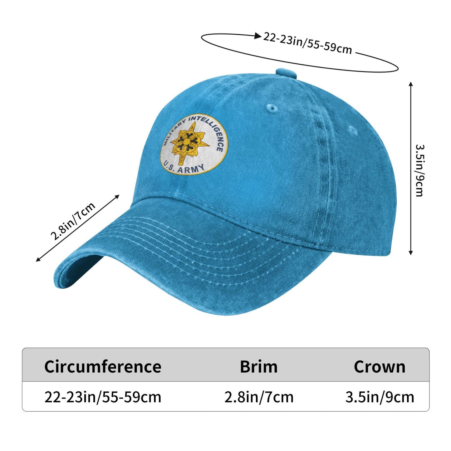 U.S. ARMY MILITARY INTELLIGENCE Printed unisex baseball cap adjustable cap outdoor sunshade trucker hat