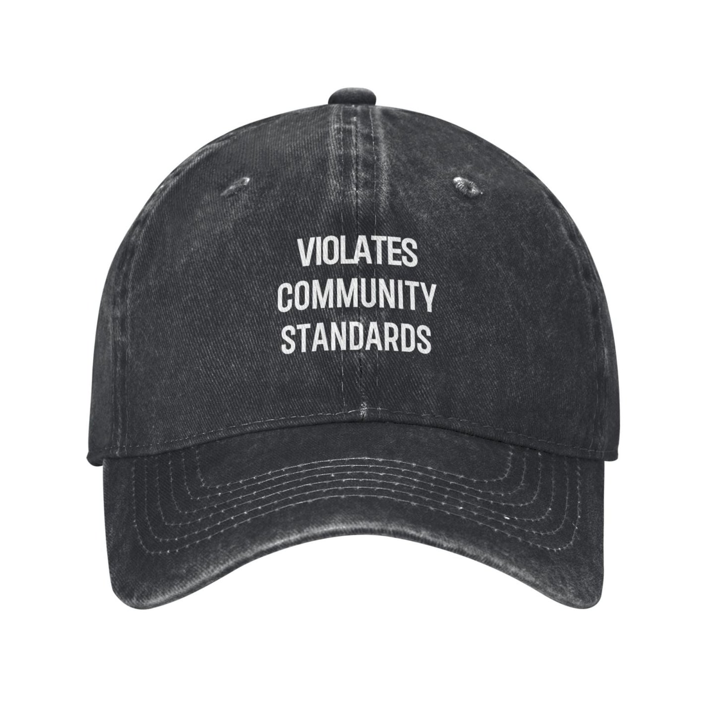 Violates Community Standards Printed unisex baseball cap adjustable cap outdoor sunshade trucker hat