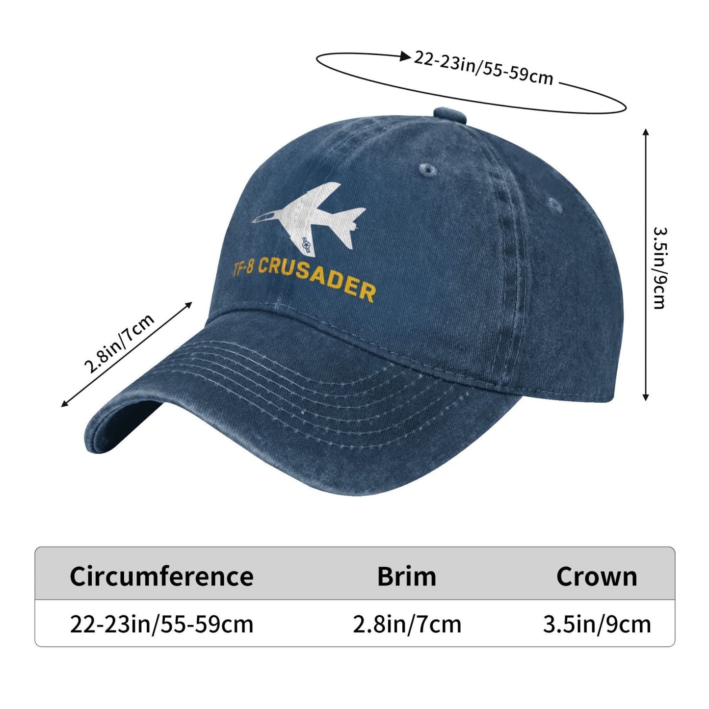 TF-8 Crusader Printing unisex baseball cap adjustable hats Outdoor leisure hat veteran gift