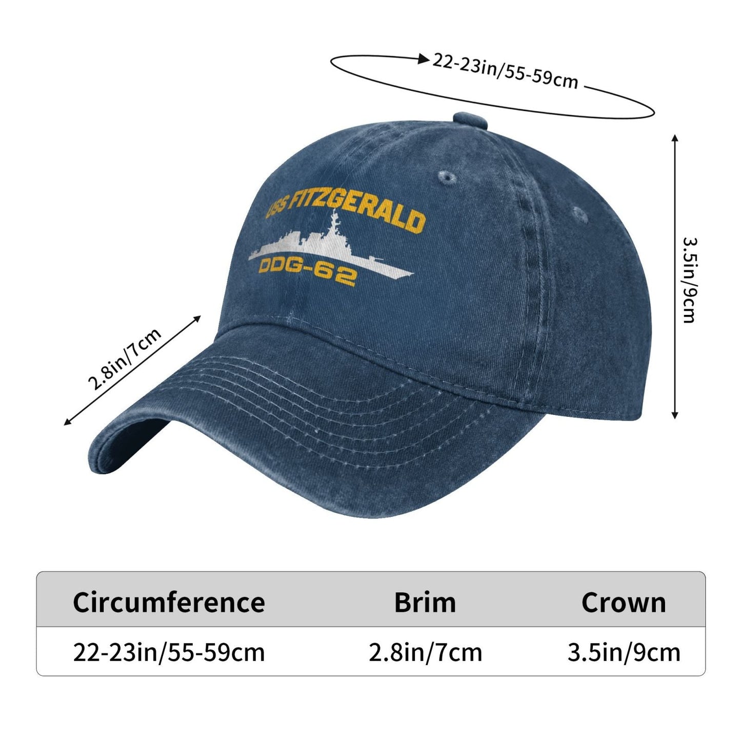 USS Fitzgerald (DDG-62) Printed unisex baseball cap adjustable cap veteran gift