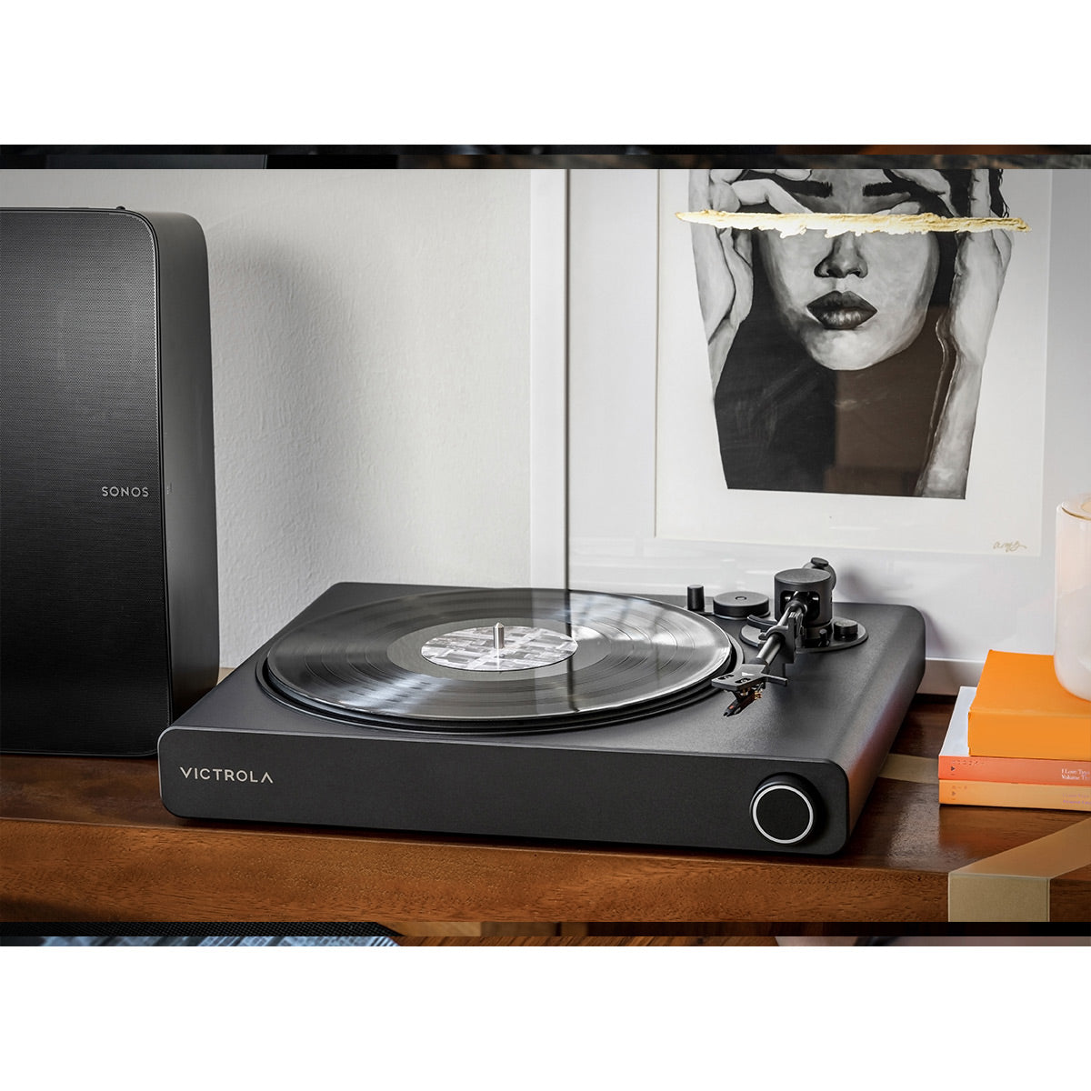 Victrola Stream Onyx Works with Sonos Wireless Turntable with Pair of Sonos Era 300 Wireless Smart Speaker (White)