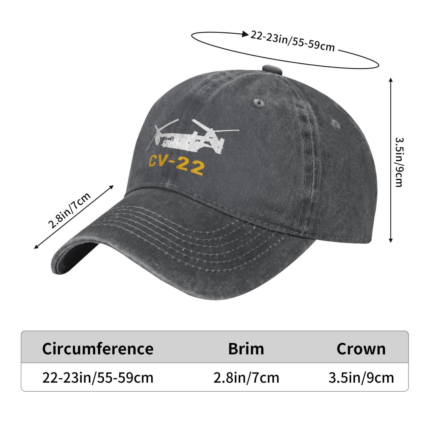 CV-22 Printing unisex baseball cap adjustable hats Outdoor leisure hat veteran gift