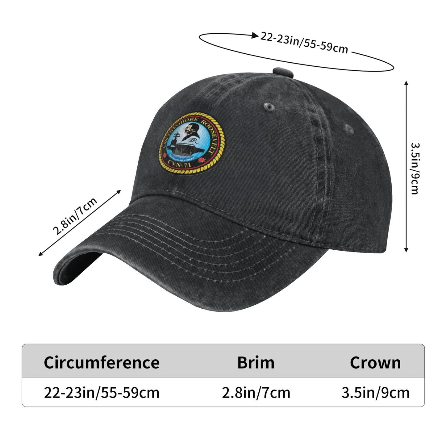 USS Theodore Roosevelt (CVN-71) Printed unisex baseball cap adjustable cap veteran gift