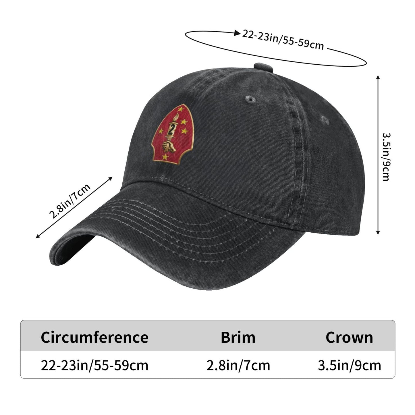 2nd MarDiv Printed unisex baseball cap adjustable cap veteran gift