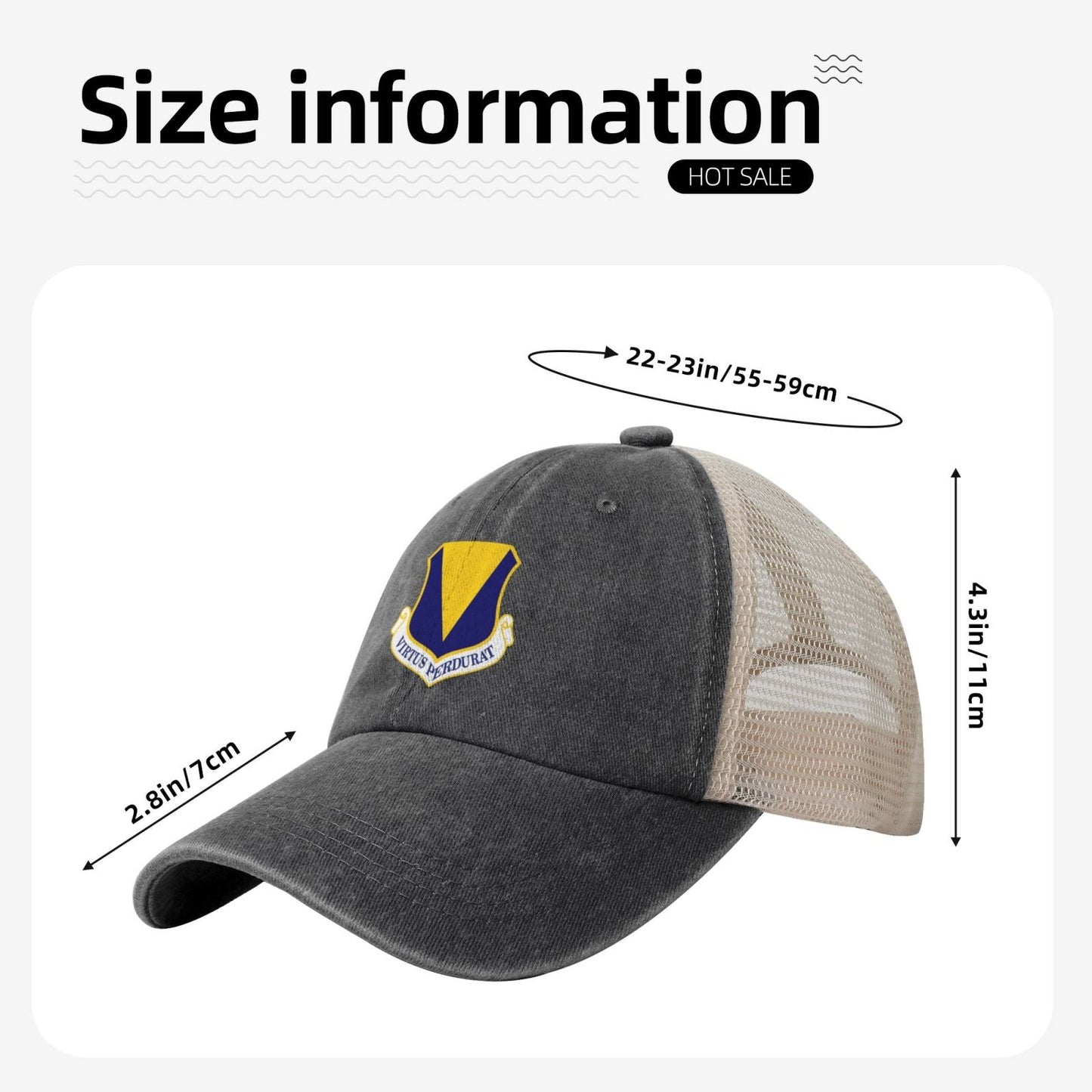 86th Airlift Wing Printed unisex baseball cap adjustable grid baseball cap veteran gift