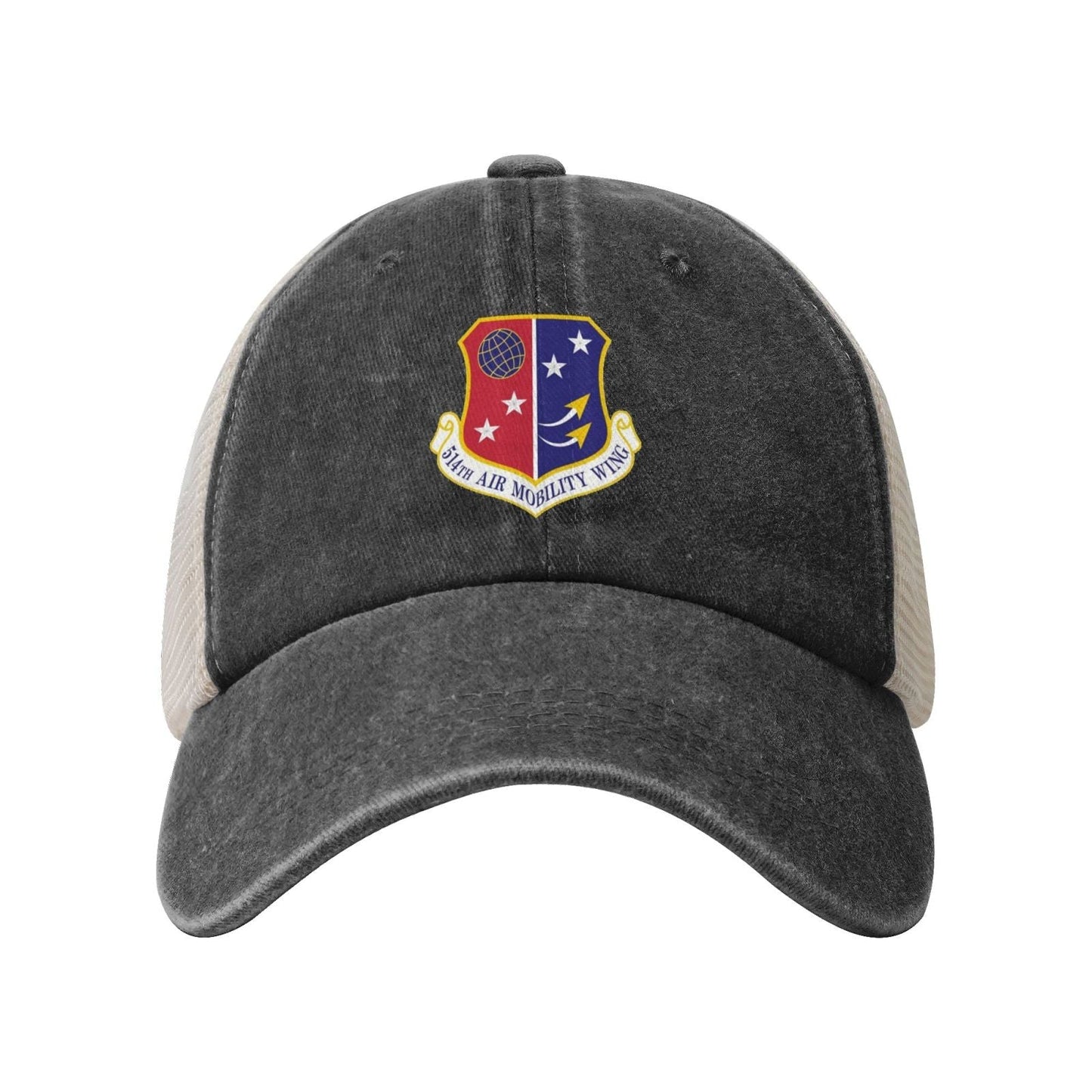 514 Air Mobility Wg Printed unisex baseball cap adjustable grid baseball cap veteran gift