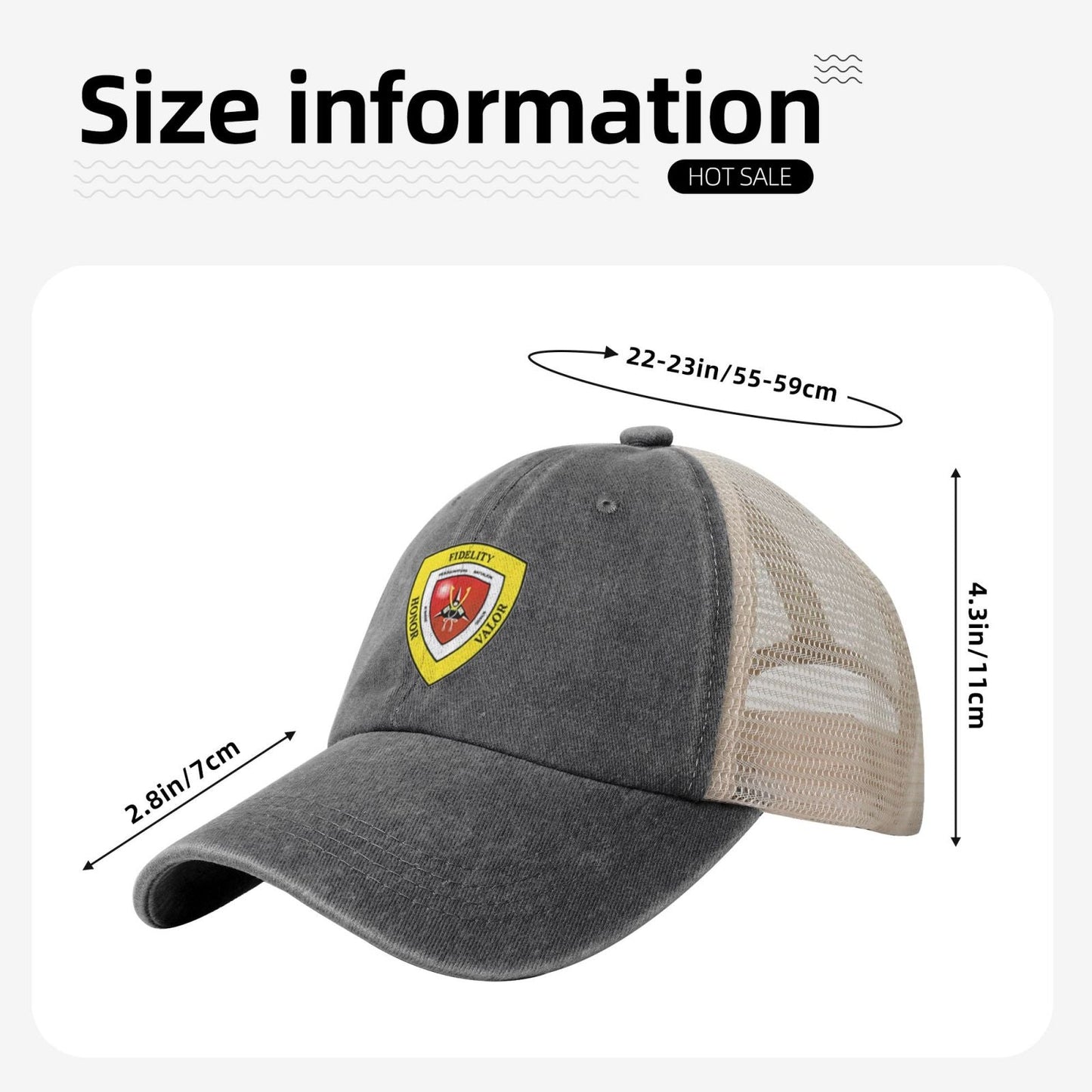 Hqbn3div Printed unisex baseball cap adjustable grid baseball cap veteran gift
