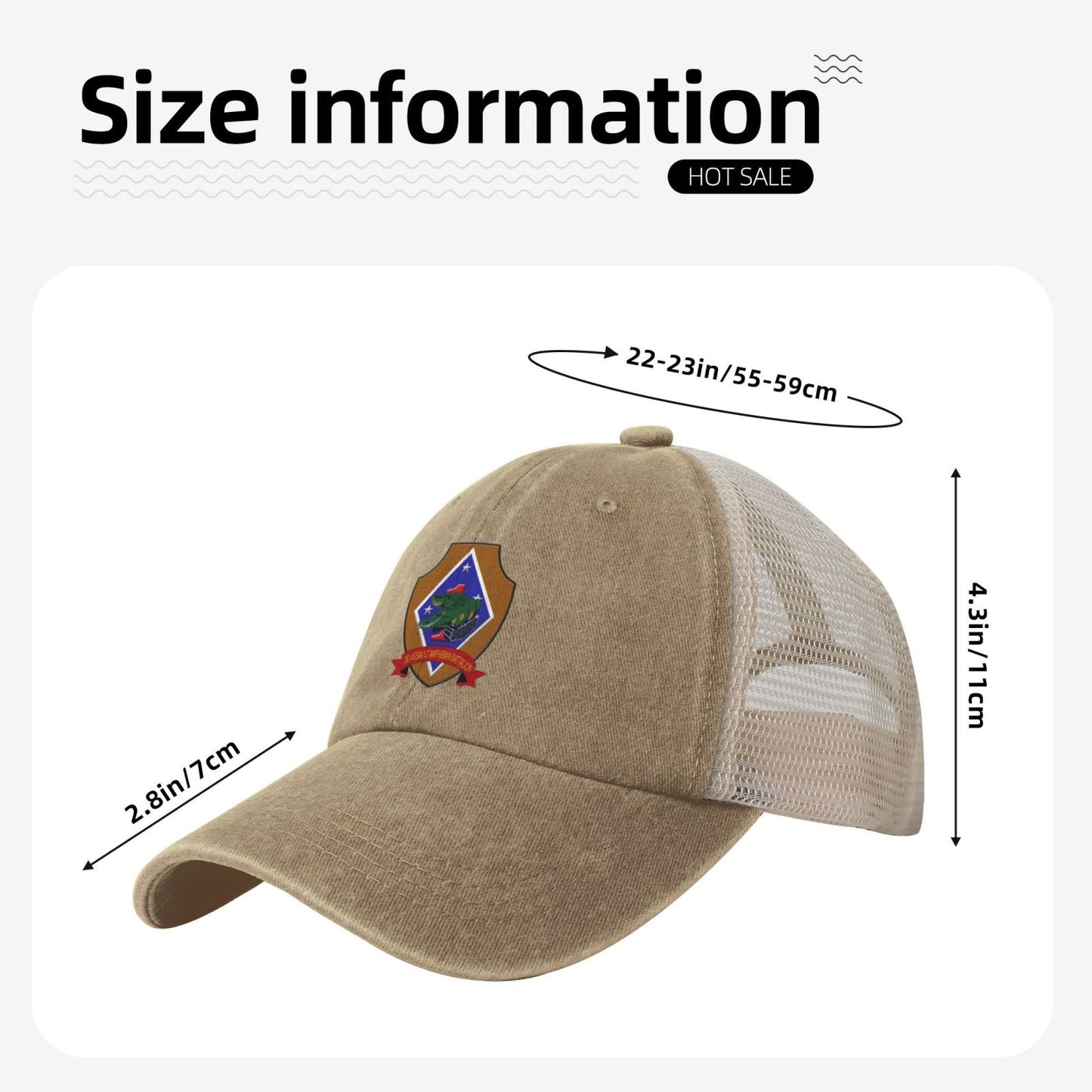 3rdAAVinsignia Printed unisex baseball cap adjustable grid baseball cap veteran gift