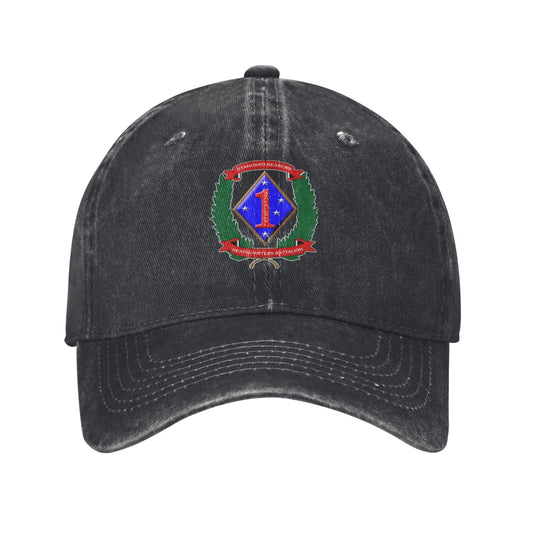 HQBN 1st Marine Division Printed unisex baseball cap adjustable cap veteran gift