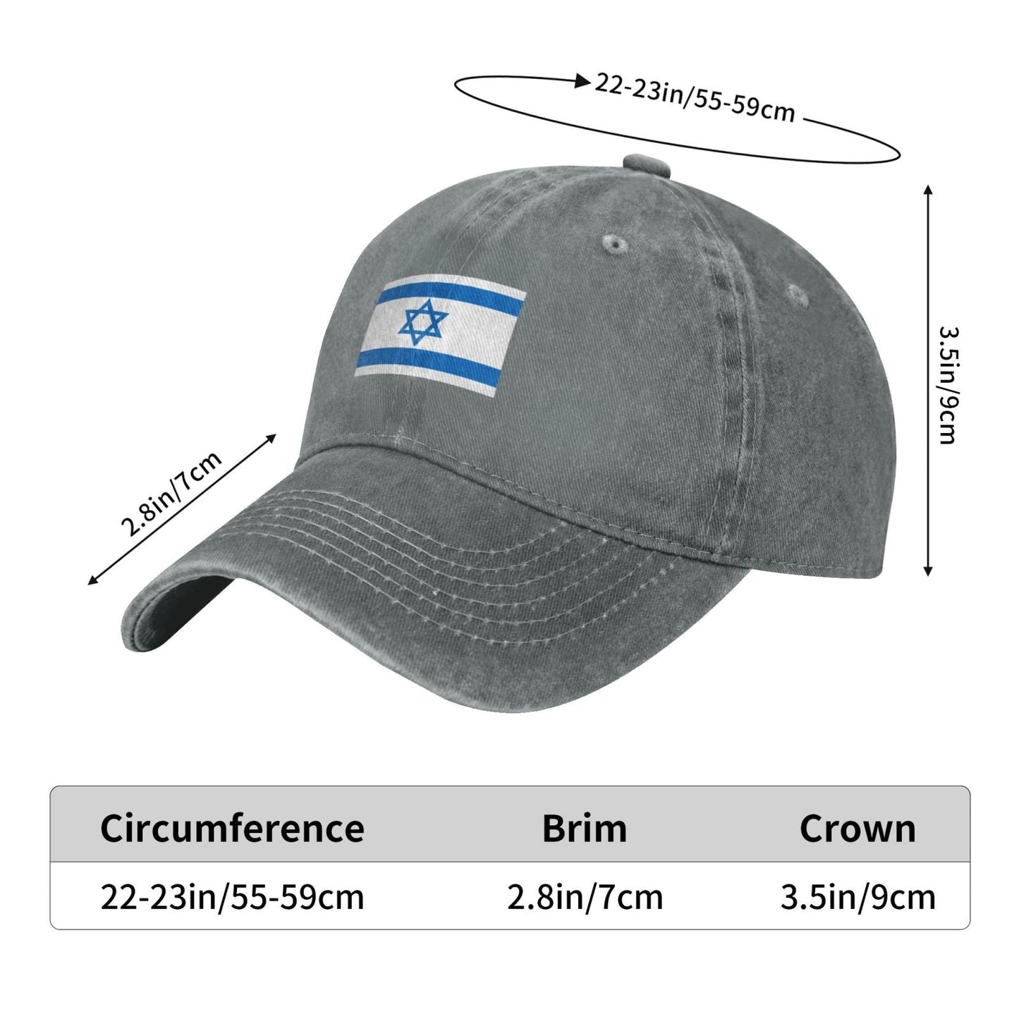Israeli Star Of David Israel Printed unisex baseball cap adjustable cap outdoor sunshade trucker hat