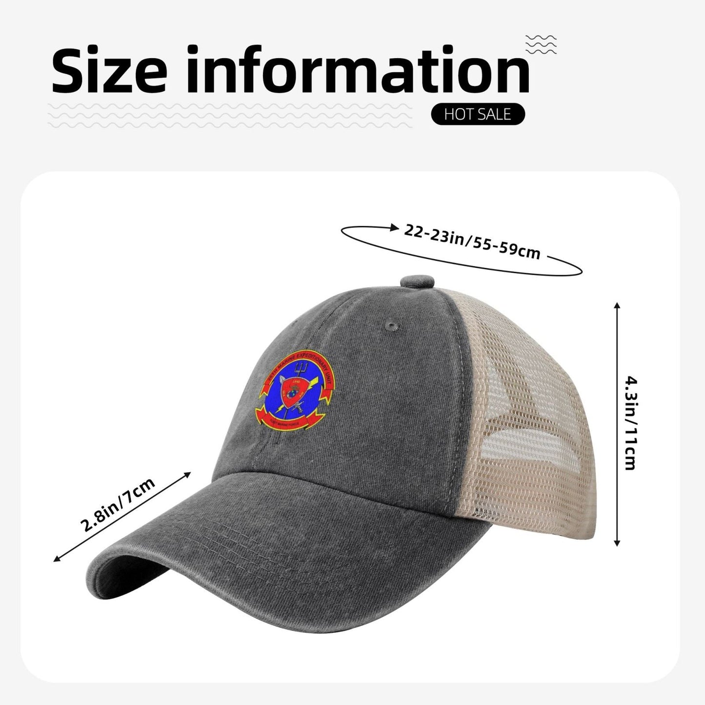 Updated MEU Trans Printed unisex baseball cap adjustable grid baseball cap veteran gift