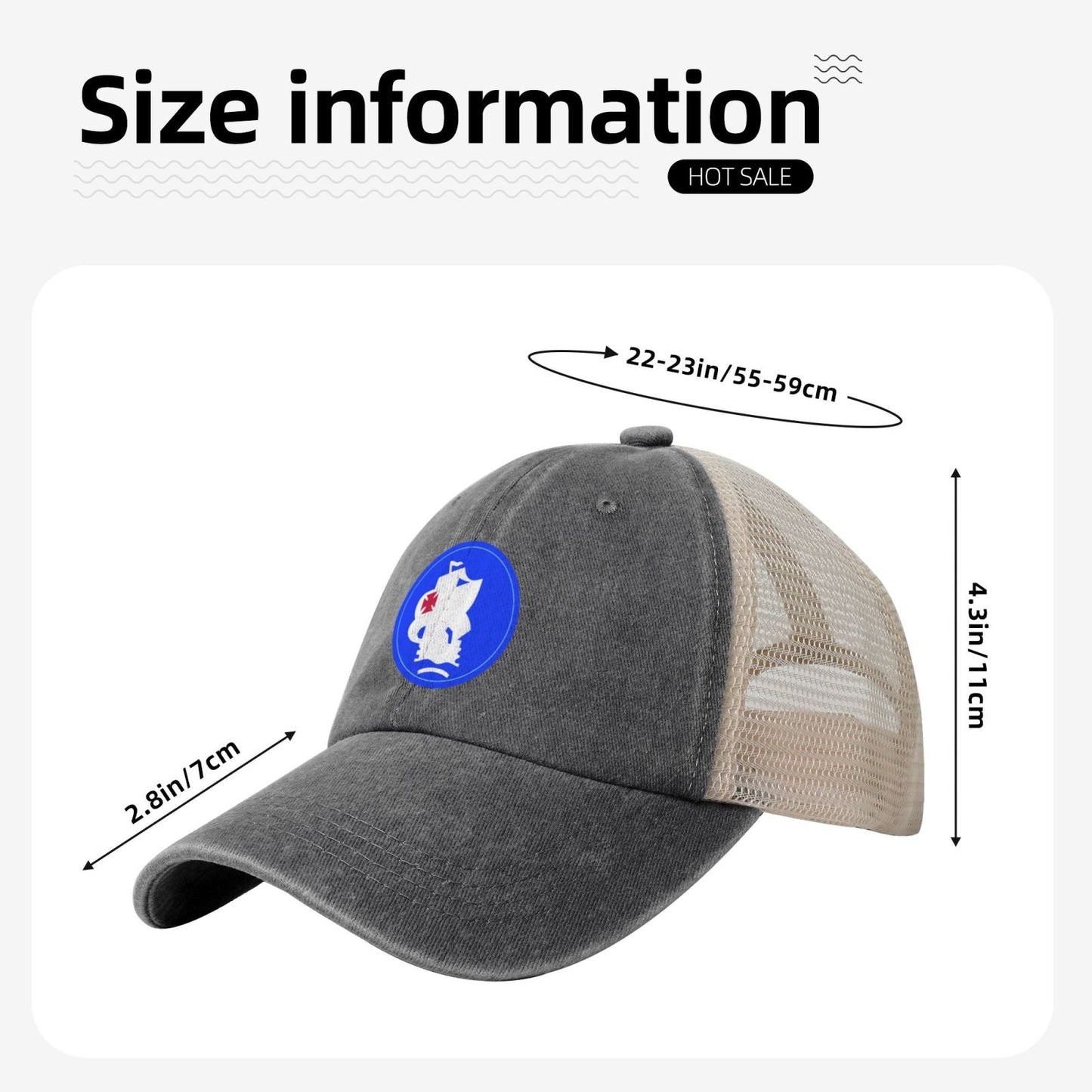 UNITED STATES ARMY SOUTH SSI Printed unisex baseball cap adjustable grid baseball cap veteran gift