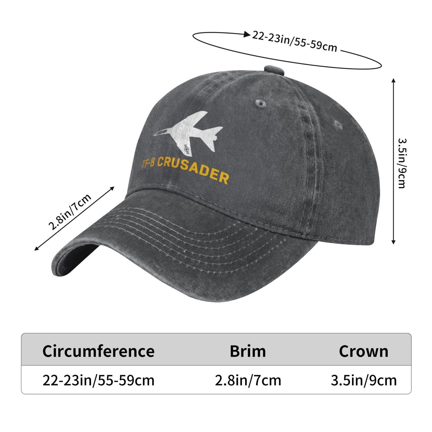 TF-8 Crusader Printing unisex baseball cap adjustable hats Outdoor leisure hat veteran gift