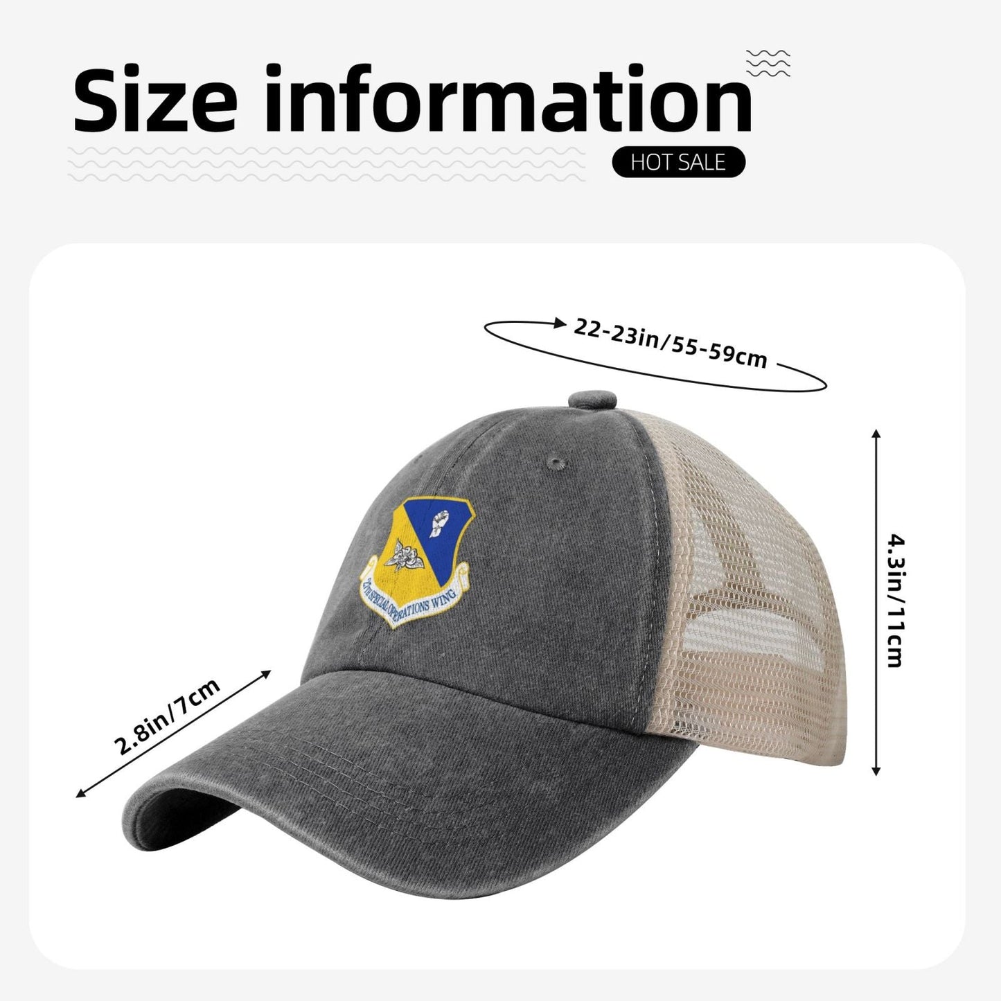 27th Special Operations Wing Printed unisex baseball cap adjustable grid baseball cap veteran gift