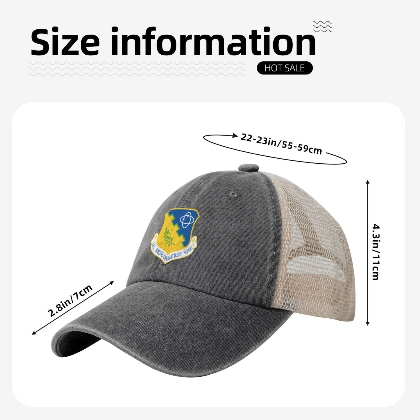 193d Special Operations Wing Printed unisex baseball cap adjustable grid baseball cap veteran gift
