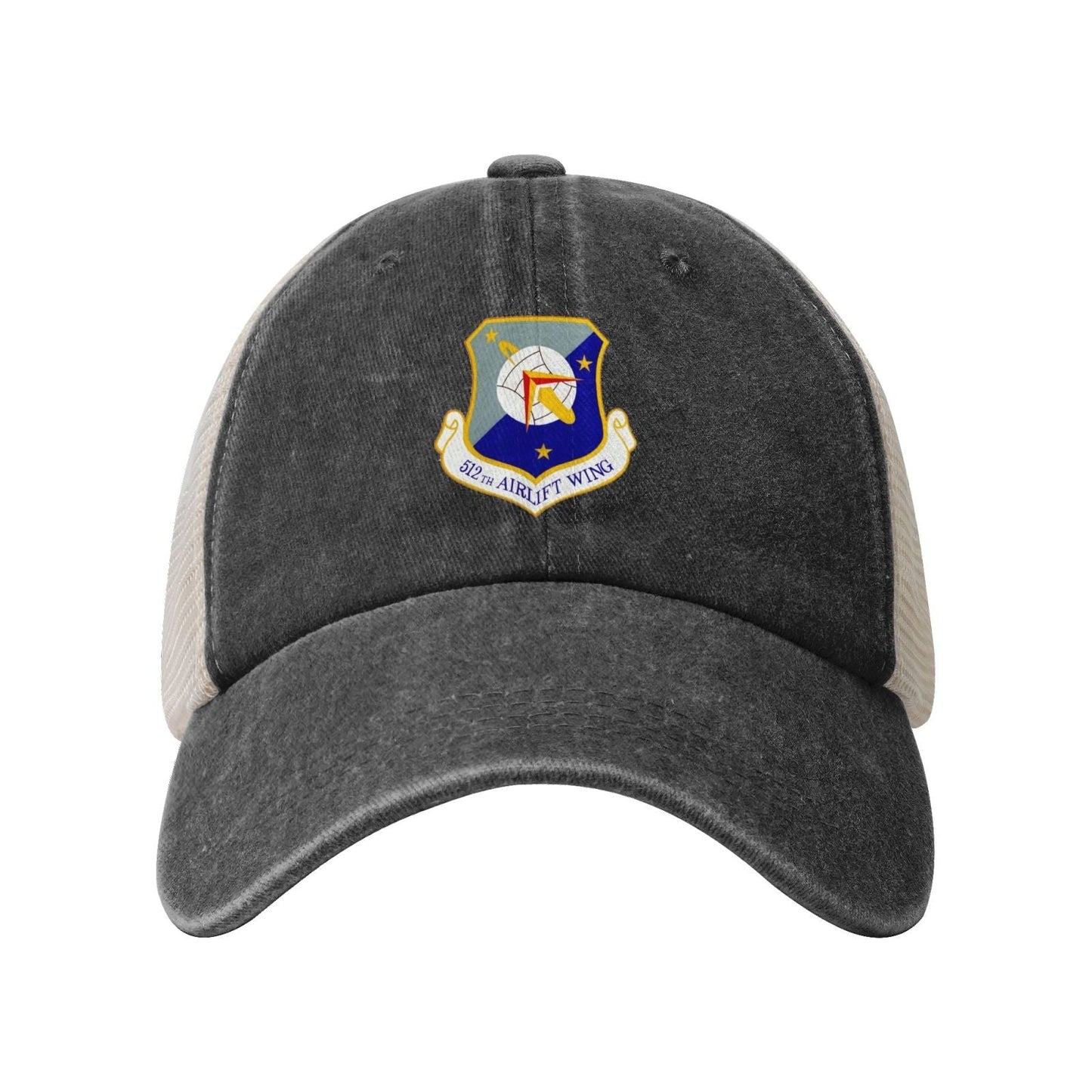 512th Airlift Wing Printed unisex baseball cap adjustable grid baseball cap veteran gift