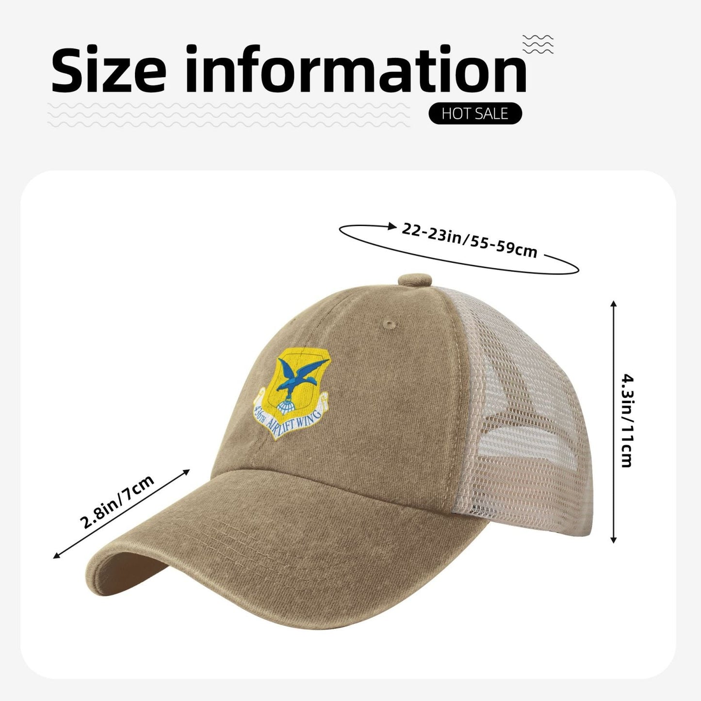 436th Airlift Wing Printed unisex baseball cap adjustable grid baseball cap veteran gift