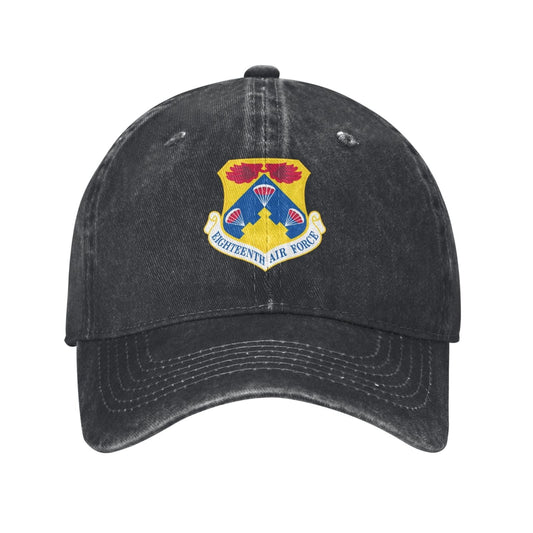 Eighteenth Air Force-Emblem Printed unisex baseball cap adjustable cap veteran gift