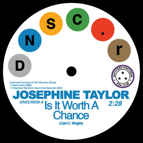 Josephine Taylor: Is It Worth A Chance/Satisfied - VINYL LP "VINYLBADGES"