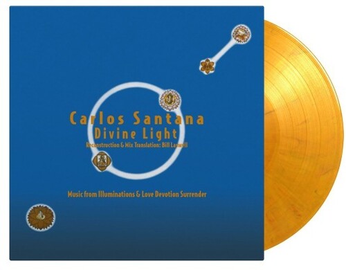 Carlos Santana: Divine Light: Reconstruction & Mix Translation By Bill Laswell - Limited Gatefold 180-Gram Yellow, Red & Black Marble Colored Vinyl - VINYL LP "VINYLBADGES"