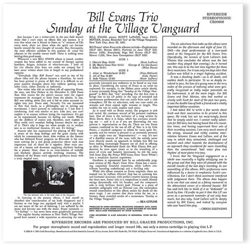 Bill Evans: Sunday At The Village Vanguard (Original Jazz Classics Series) - VINYL LP "VINYLBADGES"