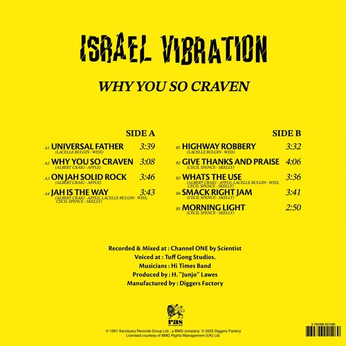 Israel Vibration: Why You So Craven - VINYL LP "VINYLBADGES"