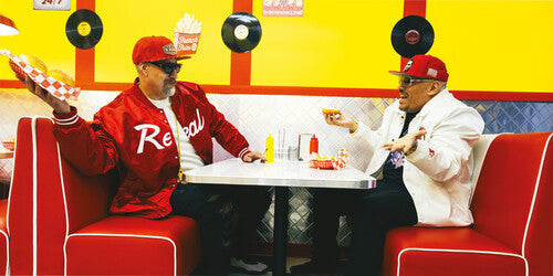 B-Real & Psycho Les: Real Psycho - Deluxe Limited Edition - Clear with Black, Yellow & White Splatter Vinyl Gatefold Cover - VINYL LP "VINYLBADGES"