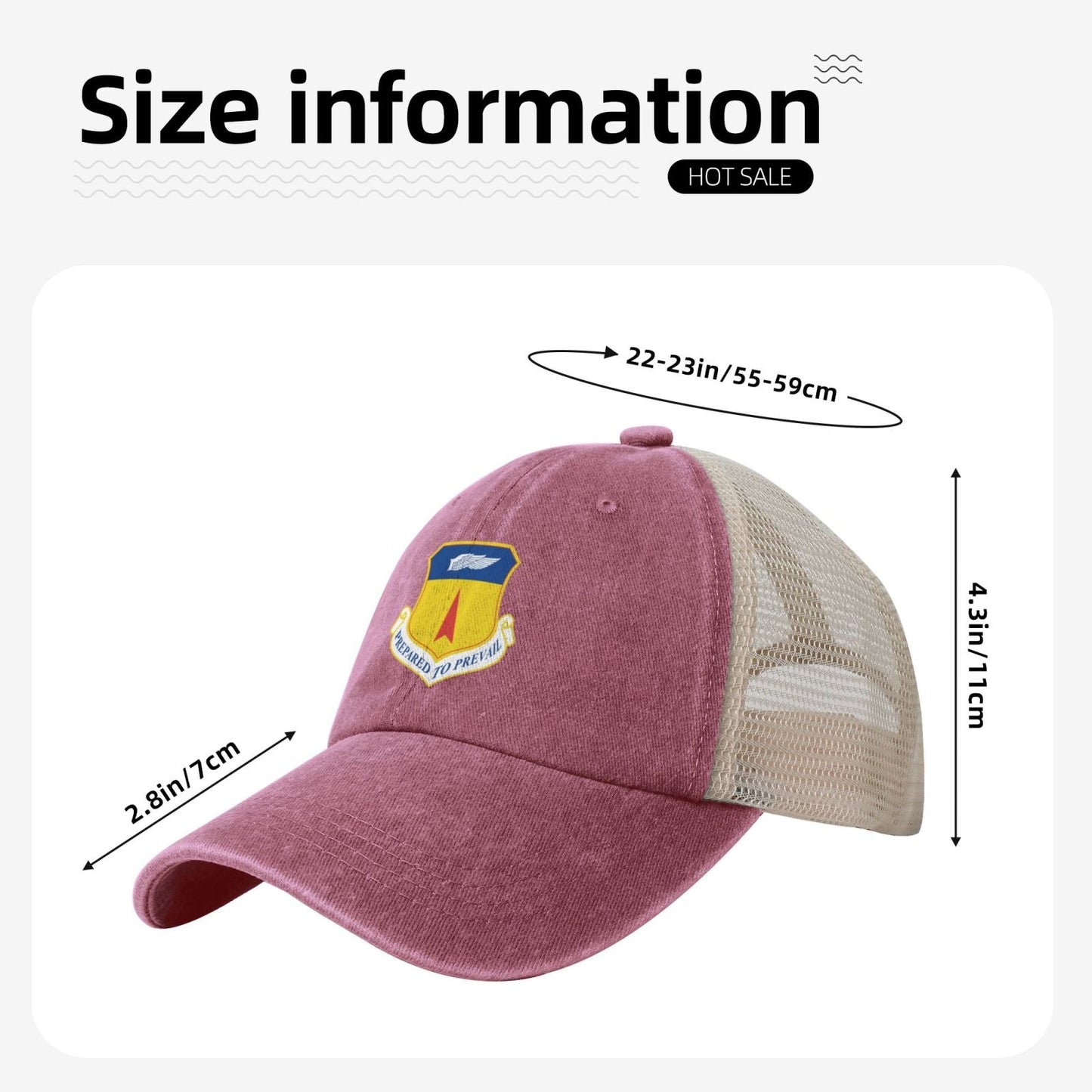 36th_Wing Printed unisex baseball cap adjustable grid baseball cap veteran gift