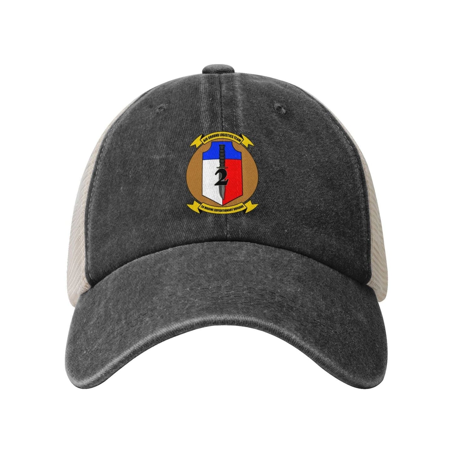 2nd MEB Insignia (transparent Background) 01 Printed unisex baseball cap adjustable grid baseball cap veteran gift