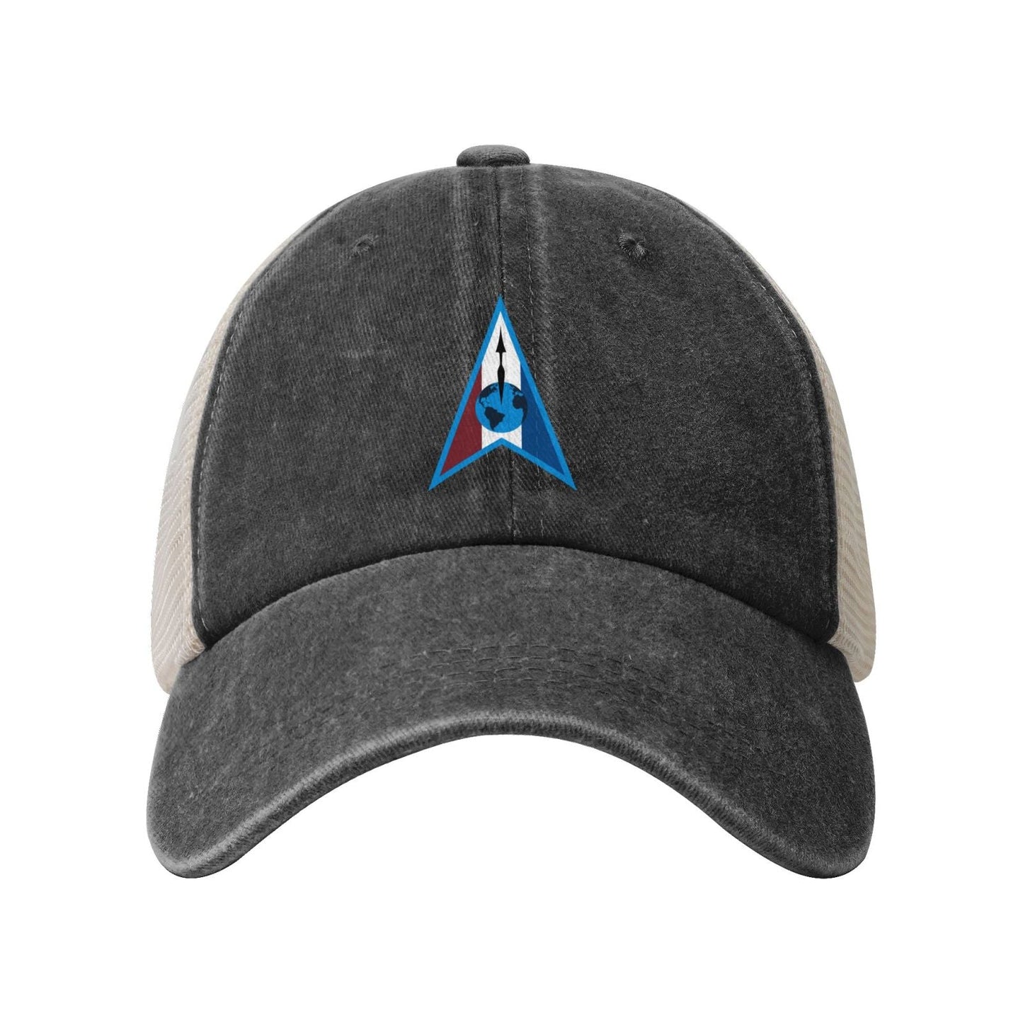 Space Delta 1 Emblem Printed unisex baseball cap adjustable grid baseball cap veteran gift