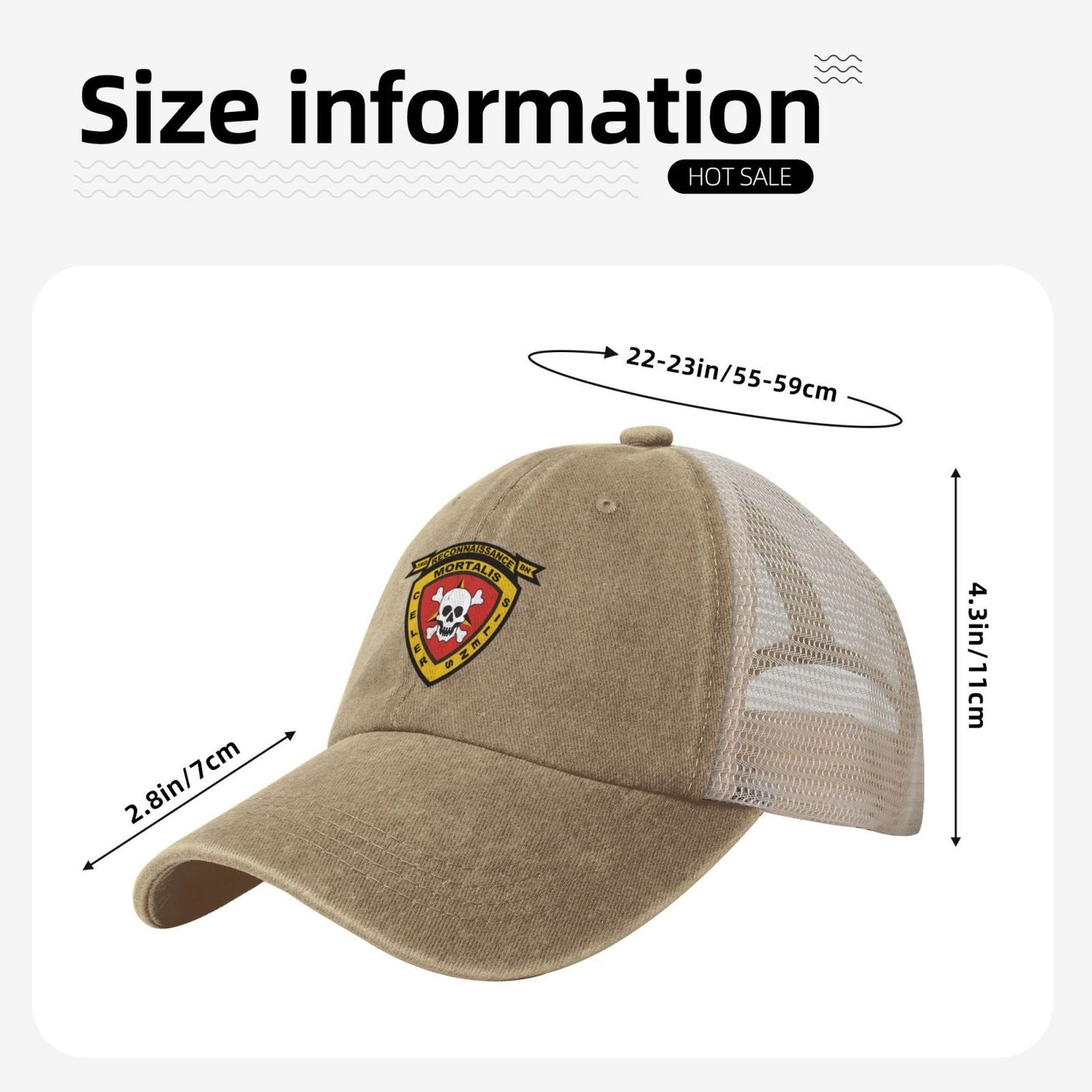3RD RECOHINAISSANCE Printed unisex baseball cap adjustable grid baseball cap veteran gift