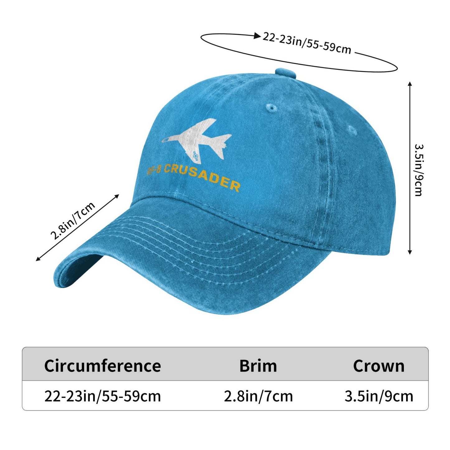 RF-8 Crusader Printing unisex baseball cap adjustable hats Outdoor leisure hat veteran gift