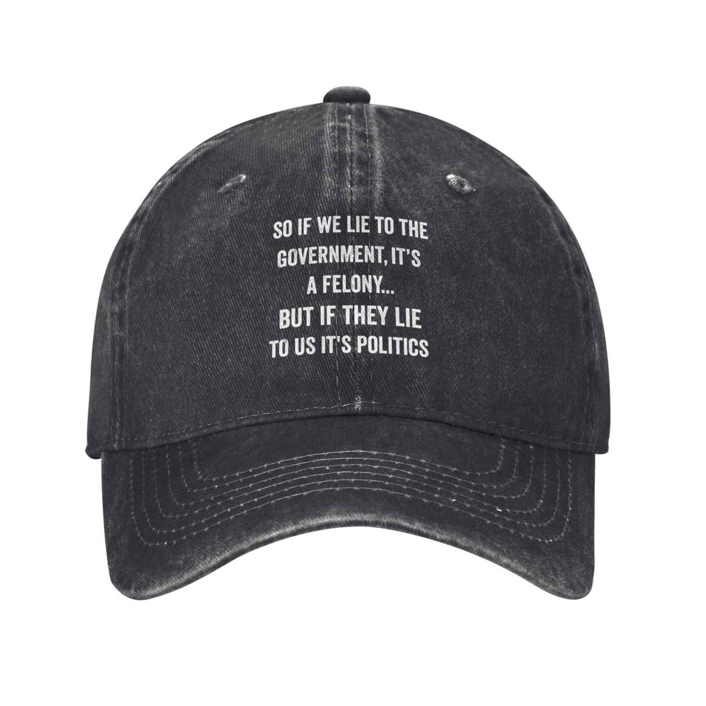 SO IF WE LIE TO THE GOVERNMENT, IT'S A FELONY Printed unisex baseball cap adjustable cap outdoor sunshade trucker hat