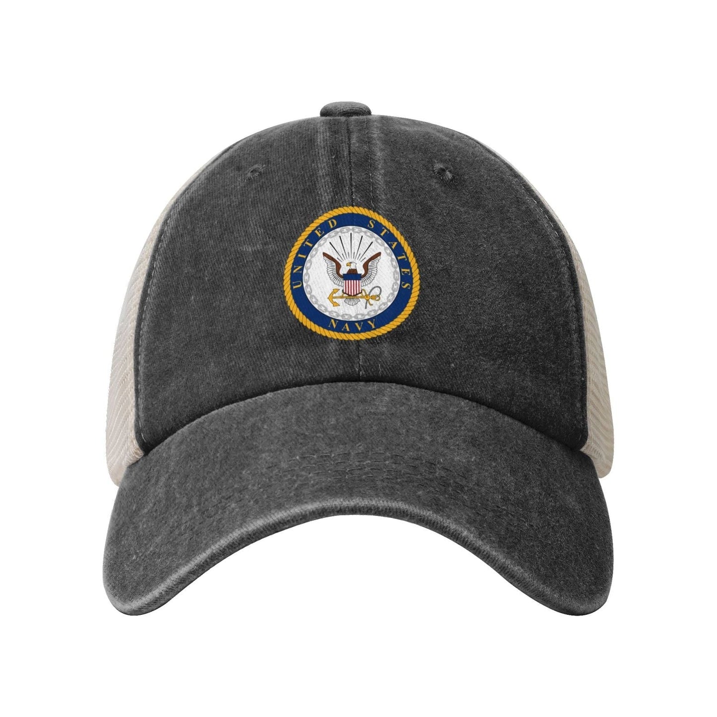 Emblem Of The United States Navy Printed unisex baseball cap adjustable grid baseball cap veteran gift