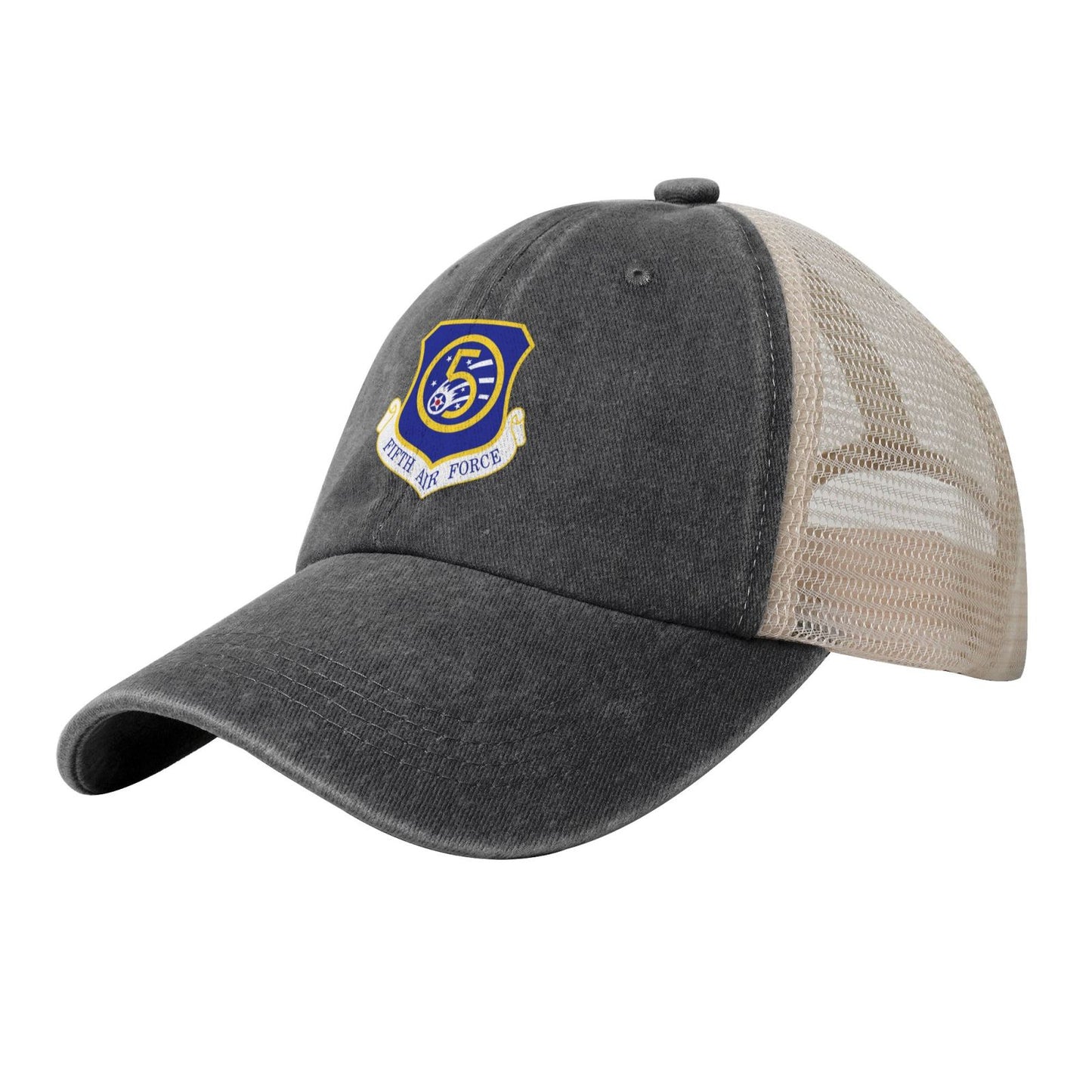 Fifth Air Force-Emblem Printed unisex baseball cap adjustable grid baseball cap veteran gift